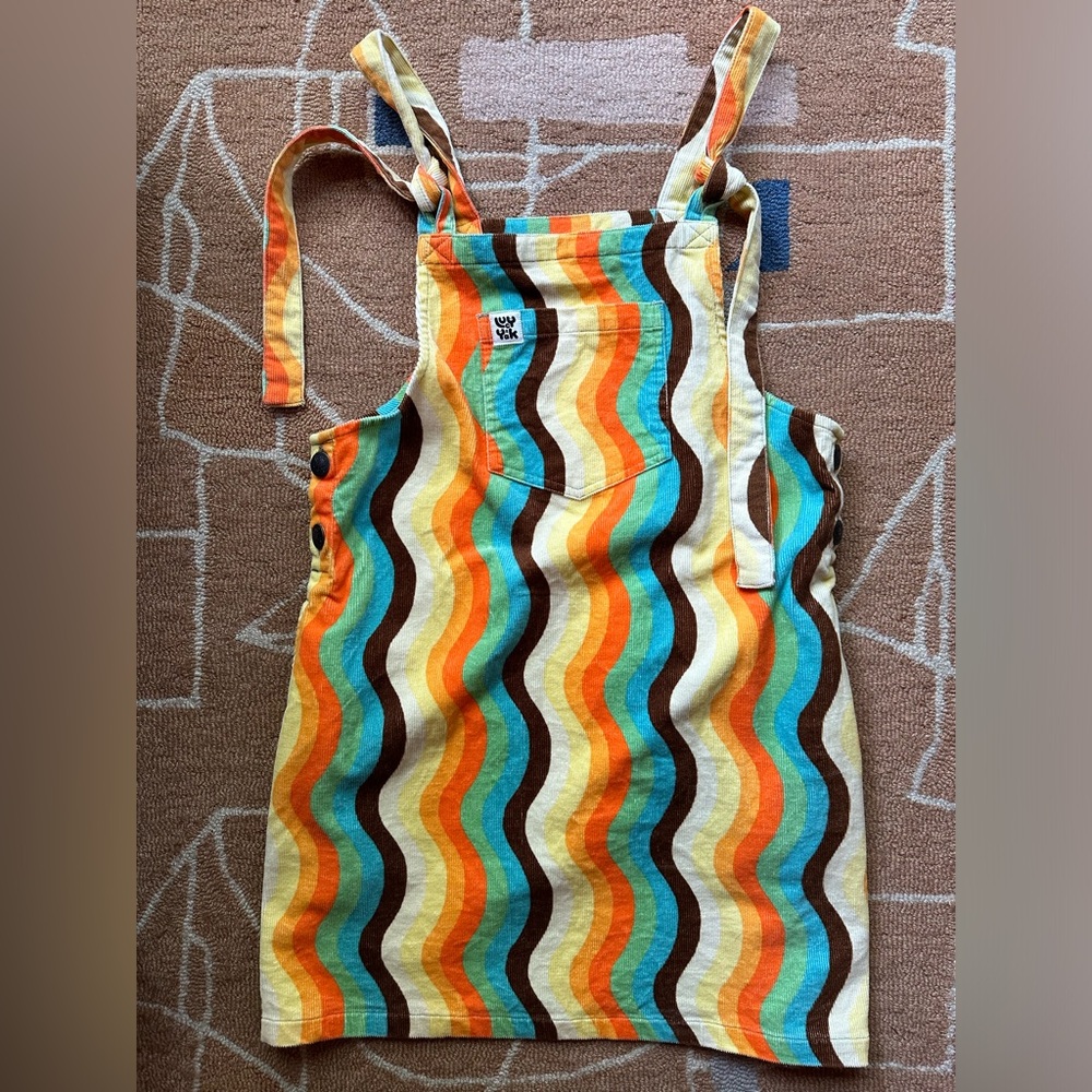 Lucy & Yak Groovy Mini Pinafore Dress